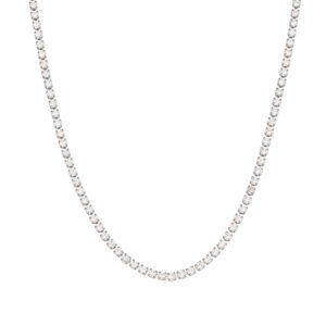 2mm zircon necklace 40 + 5cm-Silver