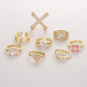 Wholesale Fashion Love Geometric Opening Adjustable Ring