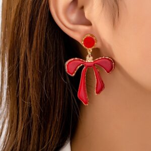 Wholesale Red Bow Acrylic Earrings