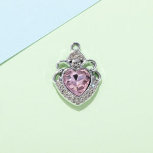 Crown love pink UV silver plated