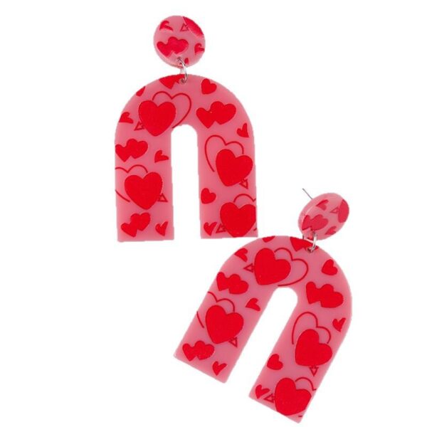 Wholesale Love droplet shaped Valentine's Day acrylic earrings