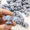 Wholesale 10pcs Cute grey elephant cartoon 3D Focal Beads