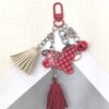 Wholesale Mesh horse tassel pendant acrylic keychain