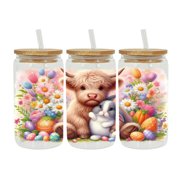 Wholesale Uv Transfer Sticker Glass Cup Crystal Label Crystal Sticker Cross-Border Exclusive for 16oz Glass Cup Special Sticker 23Cmx11Cm