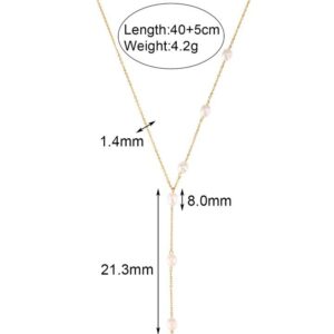 Y-shaped 6 pearl necklace-gold