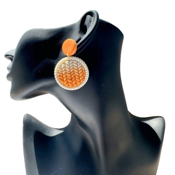 Wholesale Weaving circular geometric soft ceramic earrings