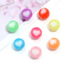 Wholesale Jelly colored heart-shaped round acrylic beads