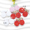 Wholesale Red and pink cherry rhinestone embroidery DIY Patches