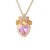 Wholesale Titanium Steel Clavicle Chain Pink Crown Love Necklace Light Luxury Accessories