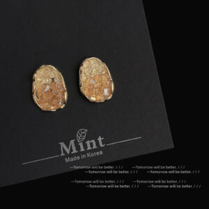 Orange crystal stud earrings