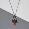 Wholesale Dark Gothic Punk Red and Black Heart Bow Cross Necklace Retro Clavicle Chain