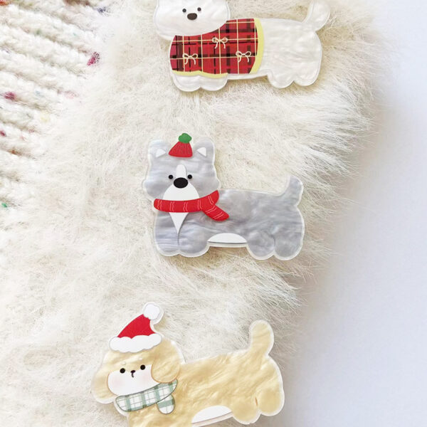 O1CN015tV7id2MBsUrByCo9_2218764819790-0-cib Wholesale Chilen's Christmas Cartoon Hairpin High-grade Acrylic Girl Headwear Japanese Fun Cat Dog Patch