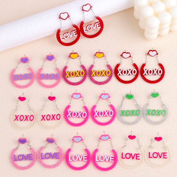 Wholesale Valentine's Day love Acrylic Earrings