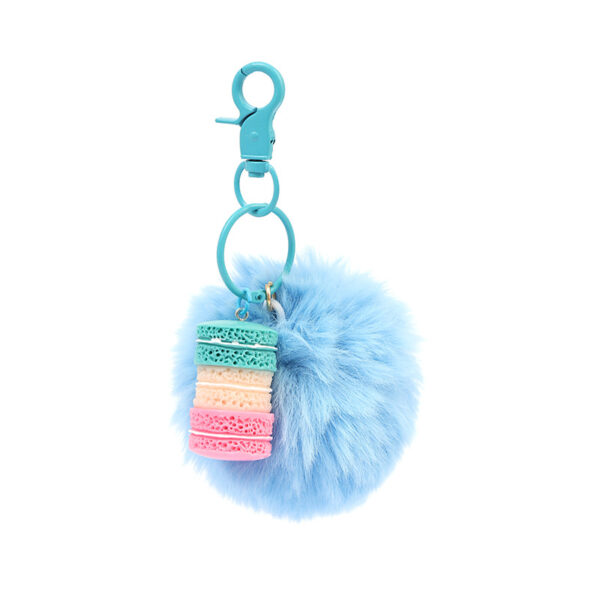 Wholesale Colorful cute furry ball plush keychain
