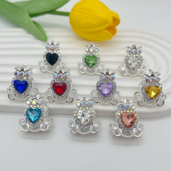 Wholesale 20pcs Alloy Full Diamond Pumpkin Carriage Love Crystal Beads
