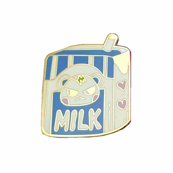 Wholesale Bear Milk Box Cartoon Metal Enamel Brooch
