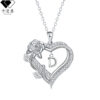 Wholesale Valentine's Day heart-shaped rose pendant 26 English letter necklace