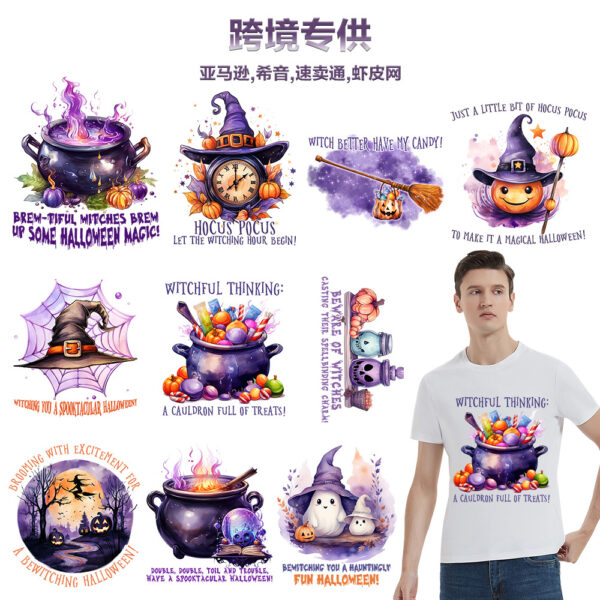 Wholesale Halloween Witch UV DTF Ready to Press Transfers Wraps