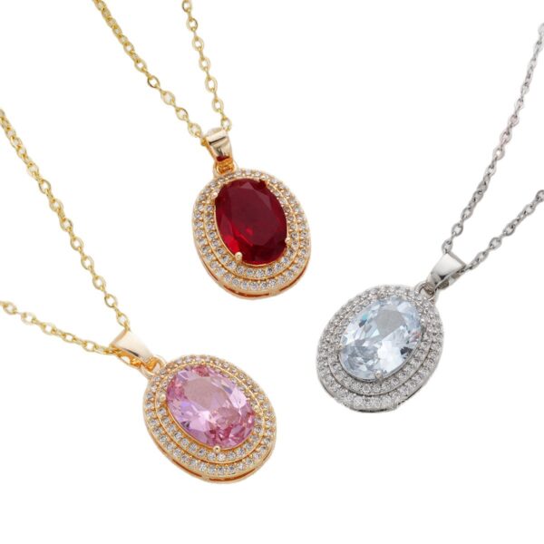 O1CN0162LDxW20WYv98YBeI_2219987896857-0-cib Wholesale Colored diamond encrusted oval color preserving pendant