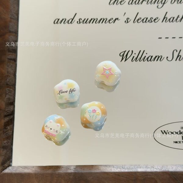 Wholesale 10pcs Orange Frangipani Embossed Acrylic Beads