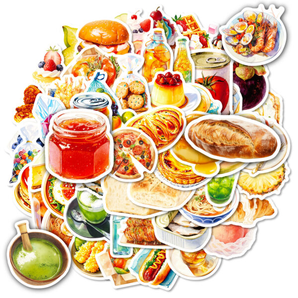 O1CN0164kRYT22fq9beRC95_2217640457148-0-cib Wholesale Realistic Delicious Food Waterproof Vinyl Stickers