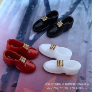 Wholesale Dollhouse Mini Simulation Leather Shoes Doll Accessories