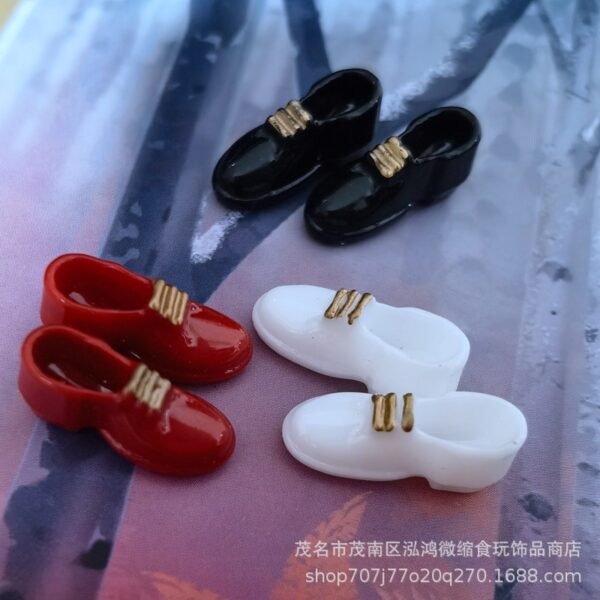 Wholesale Dollhouse Mini Simulation Leather Shoes Doll Accessories