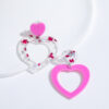Wholesale Valentine's Day Earrings Heart-Shaped Mirror Acrylic Earring Personalized Earrings