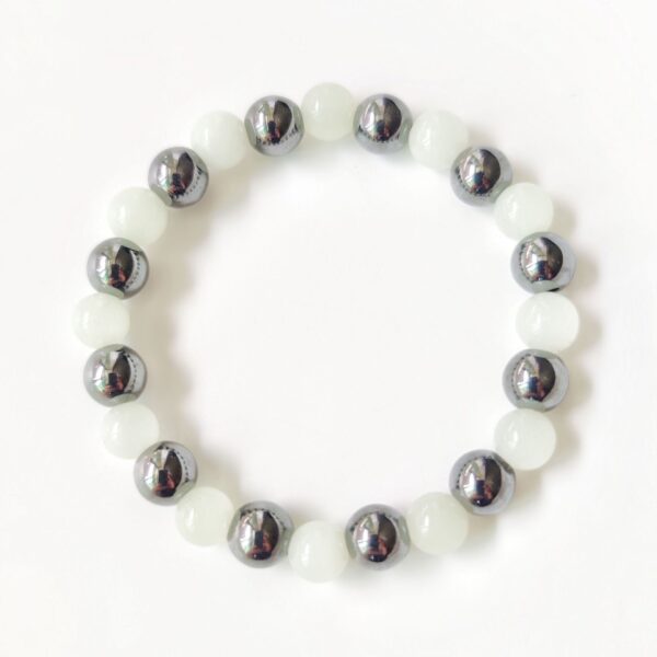 Wholesale Luminous obsidian couple's best friend fluorite bracelet