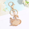 Wholesale Cartoon Swan Cute Water Diamond Metal Keychain