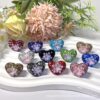 Wholesale 10pcs Double sided diamond inlaid colored soft ceramic straight hole beads