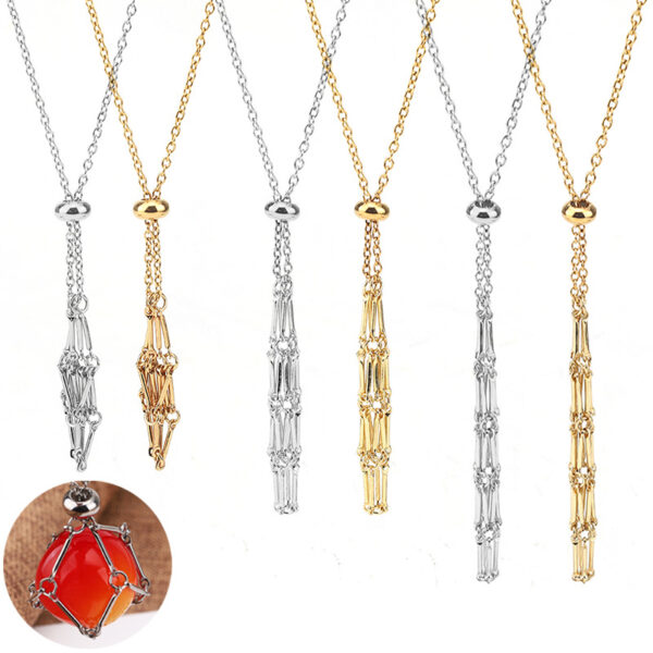 Wholesale Crystal Stone Mesh Bag Bamboo Knot