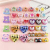 Wholesale 10pcs double-sided printed panda head heart-shaped pentagram acrylic beads