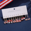 Wholesale Independence Day red, white, blue star striped slipper earring set