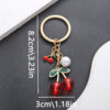 Wholesale pearl red transparent cherry keychain pendant
