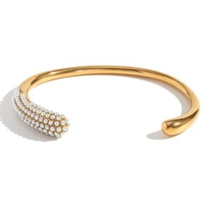 Imitation pearl snake head bracelet-gold