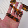 Wholesale Leopard print vinegar comb pendant keychain