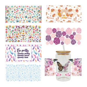 Wholesale UV transfer sticker glass crystal label Crystal sticker cross-border special sticker for 16oz glass cup 23cmX11cm