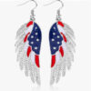 Wholesale Independence Day flag love bow five pointed star earrings