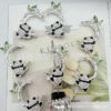 Wholesale Double-Sided Diamond-Encrusted Panda Bamboo Spacer Beads Loose Crystal Beads