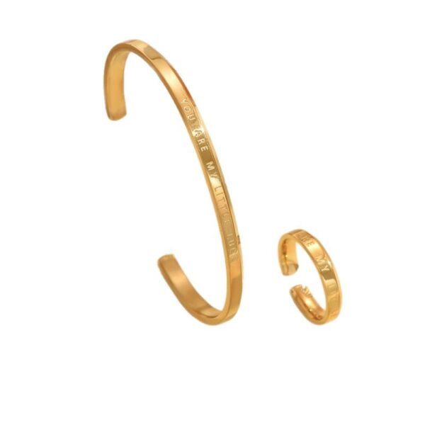 Wholesale Stainless steel Roman numeral gold half open bracelet half open ring