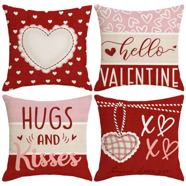Wholesale Valentine's Day Pillow Cover Red Heart Set Seat Cushion