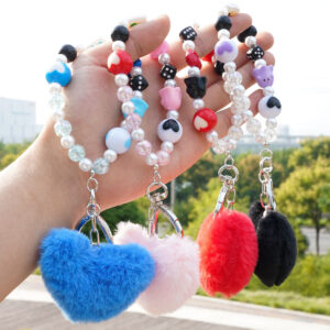 Wholesale Love ball hanging rope acrylic keychain