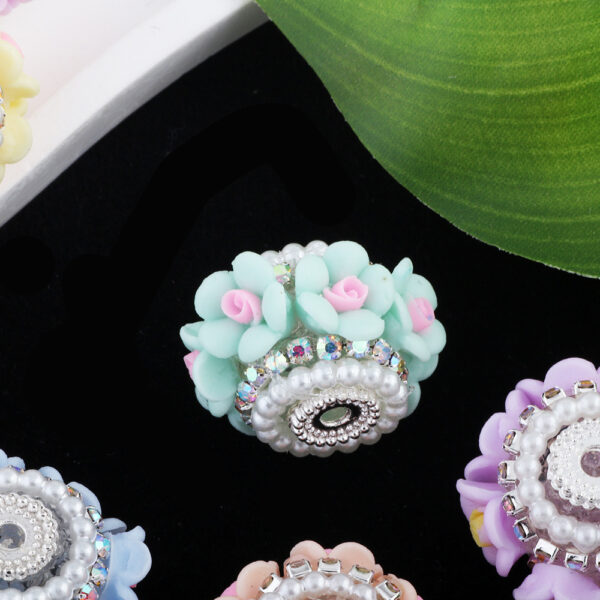 Wholesale 10pcs Flower Round Barrel Drill Balls Straight Hole Beads