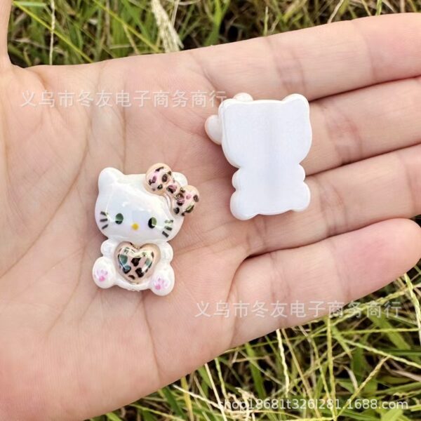 Wholesale 10pcs 26mm leopard print cartoon cat acrylic beads