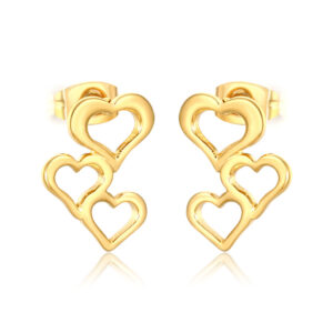Wholesale 18k Gold-Plated Irregular Hollow Heart Earrings for Women