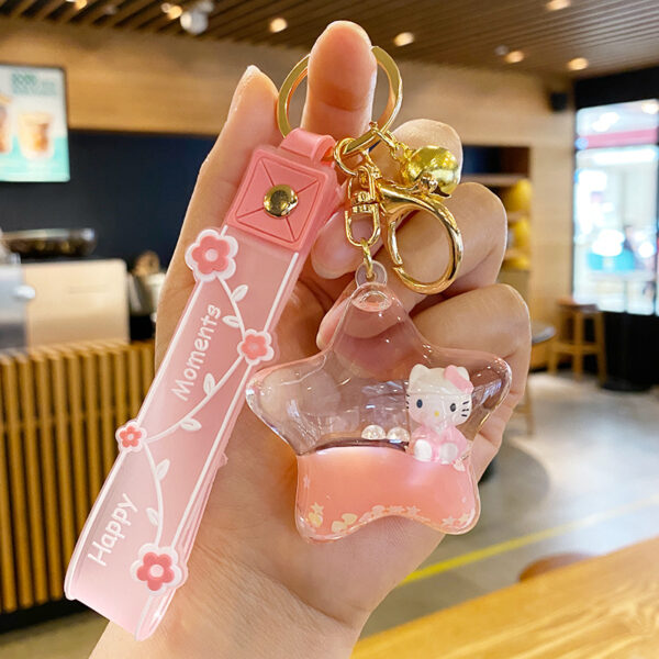 Wholesale Exquisite Cute Cat Oil-in-quicksand Children's Schoolbag Keychain OLY Exclusive