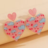 Wholesale Valentine's Day love pink leopard print glitter earrings