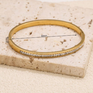 Stainless steel gold single row diamond bracelet g3