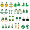 Wholesale green four-leaf clover lucky grass dinosaur teeth hat boots beer earrings